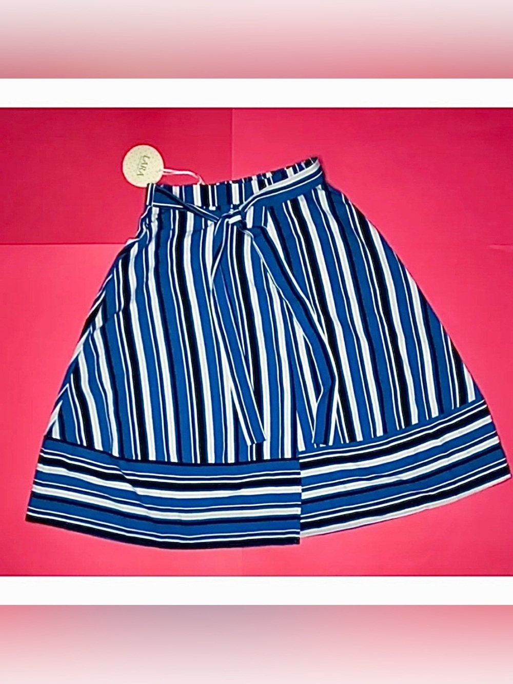 Lara Faux Wrap Striped A Line Skirt Size Small New With Tags Retro Mod Twee